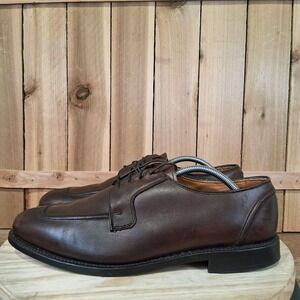 Allen Edmonds Hancock Shoes Mens 12 D Brown Leather Apron Toe Derby Dress USA
